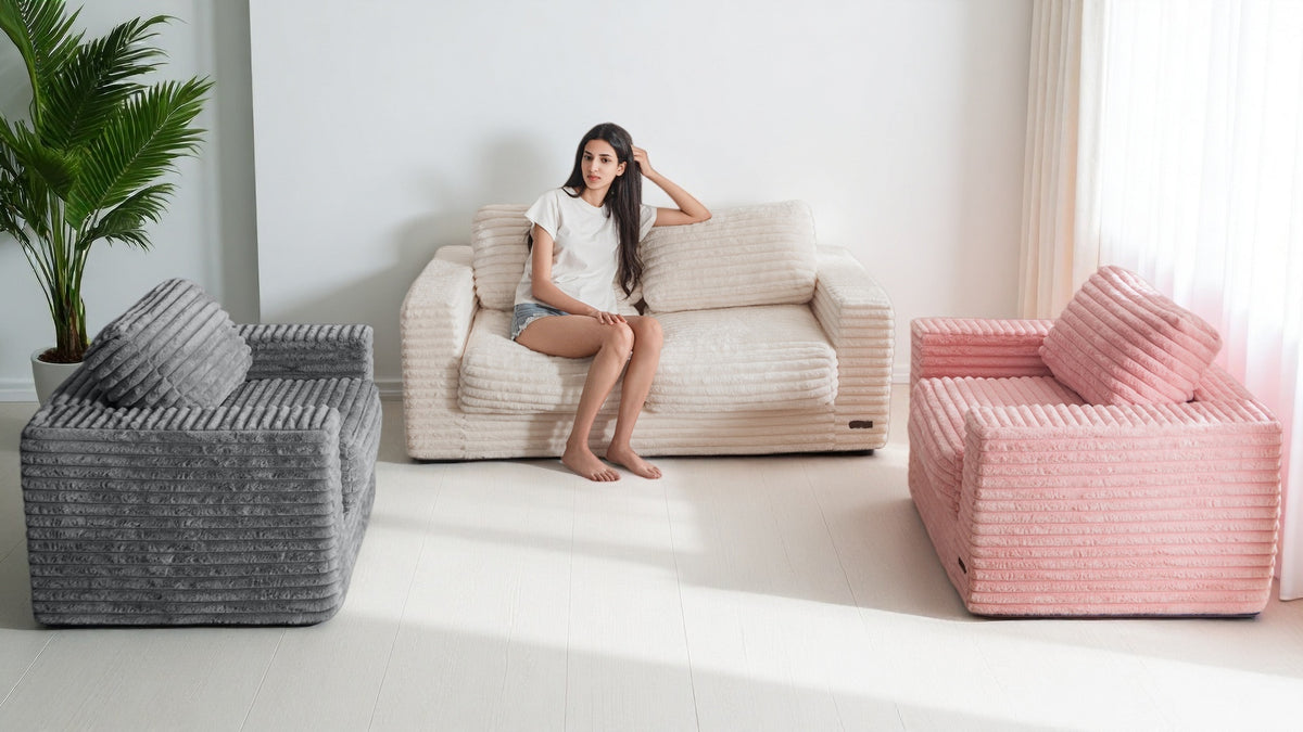 Faux Fur Loveseat Sofa — Comfort Wrapped in Style